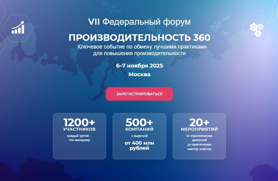 В Москве пройдет VII федеральный форум «Производительность 360»